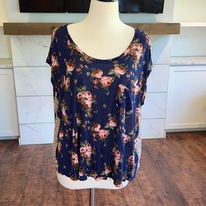 Forever 21 Mixed Print Pocket Tee